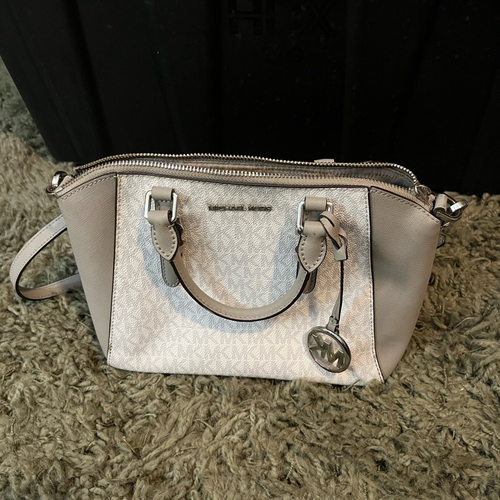 Michael Kors Cream and Gray Satchel